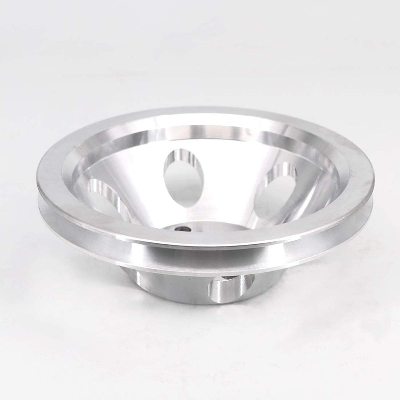KIPA Aluminium Single groove Water Pump Pulley For SB SBC Small Block Chevy 265 283 305 327 350 383 400 with a long water pump Satin Aluminium Finish Durable 1-Groove #9842