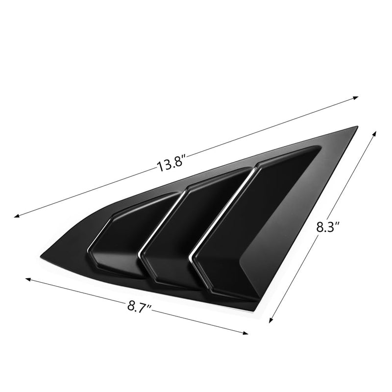 Thenice for 10th Gen Civic Rear Side Window Louvers Racing Style Triangular Window Glass Blinds Compatible with Honda Civic Sedan 2021 2020 2019 2018 2017 2016 -Matt Black matt black