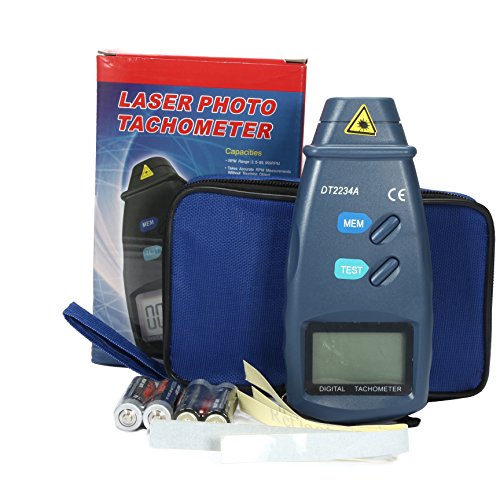 uxcell RPM Tachometer Photo 2.5 to 99999 Photoelectric DT-2234A