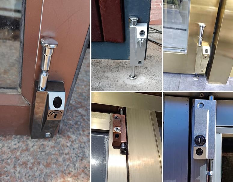 MY MIRONEY Black Sliding Door Lock for Window Glass Patio Doors Auxiliary Security Lock(Uses Yale Lock Keyway)