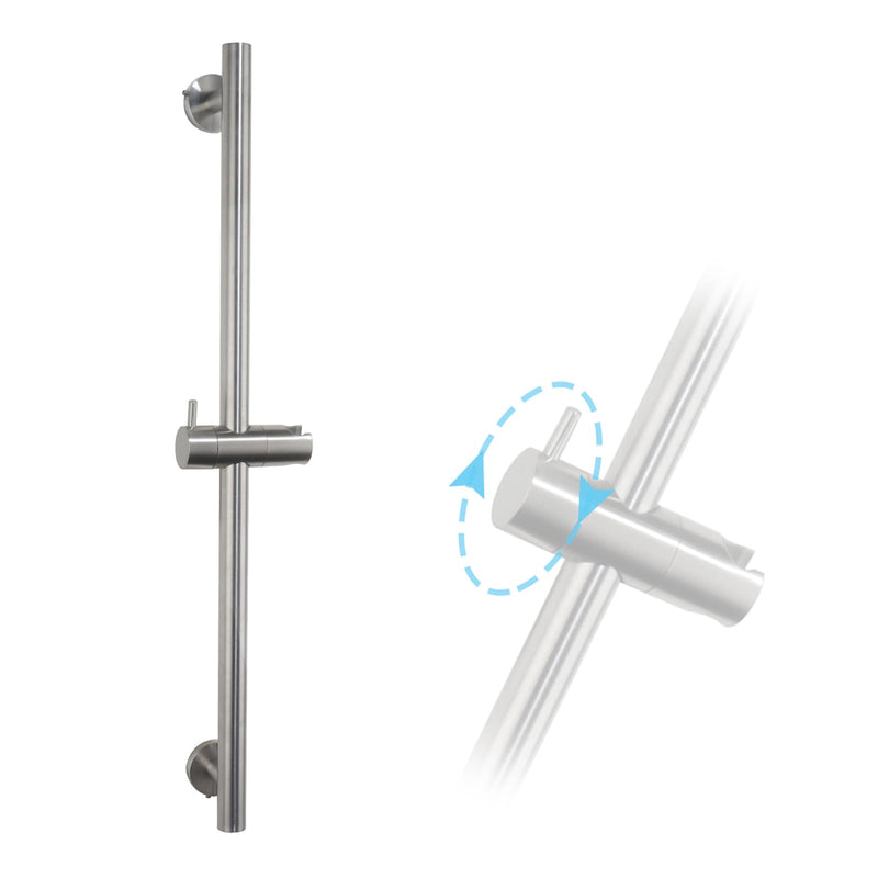 Wall Mount Bathroom Shower Slide Bar with Adjustable Hand Shower Holder Stainless Steel Shower Head Slide Bar, Brushed Nickel