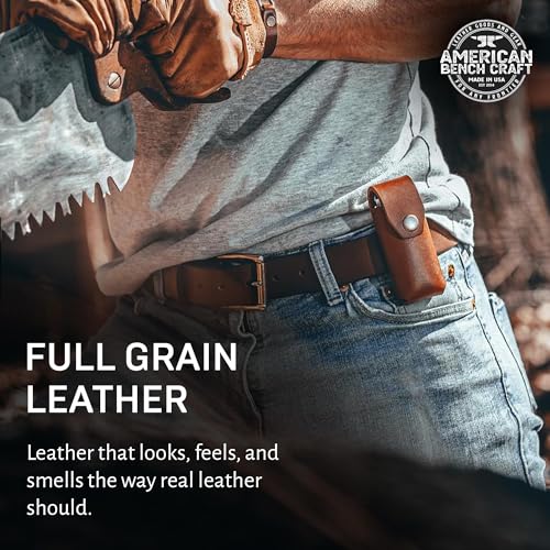 American Bench Craft Riveted Leather Multi Tool Case fits Leatherman MUT - Leather Sheath (Brown) Brown