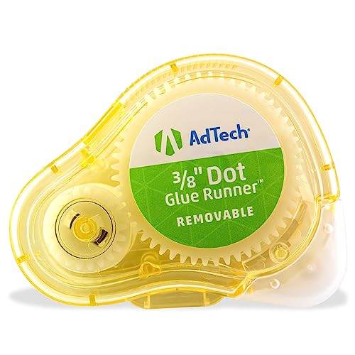 AdTech Removable Adhesive Dots Glue Runner, Clear .375" - 3 Pack Dot Remov