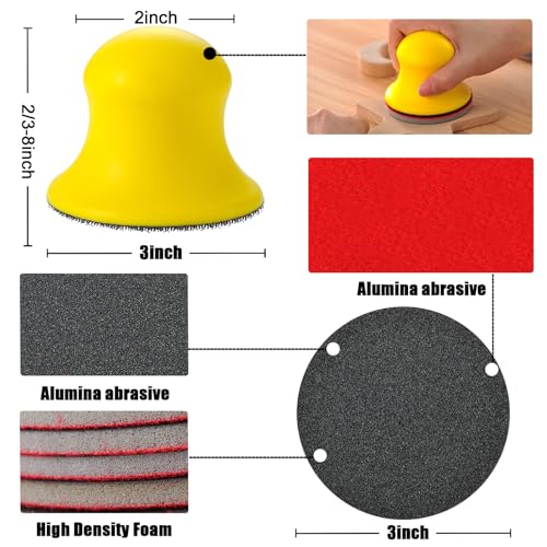 MAXMAN 24Pcs Sanding Sponge Set, 3" Foam Sanding Pads, 180-3000G Assortment 180-3000 Grit