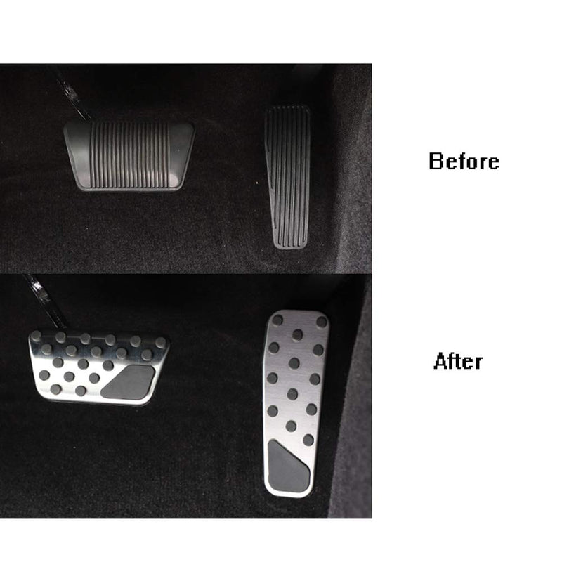 Keptrim for Charger Challenger Chrysler Stainless Accelerator Gas Brake Pedal Pad Kit for 2009-2021 Dodge Challenger Charger Chrysler300, 2pcs Silver