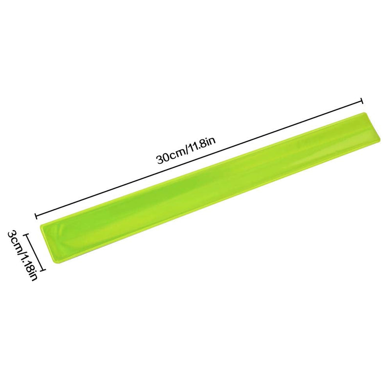 20 Pcs Reflector Snap Bands Fluorescent Slap Armbands High Visibility Slap Reflector Strips Safety Bands for Children Adults Boys and Girls When Cycling Running Hiking Jogging Green