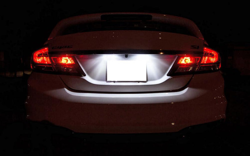 iJDMTOY Super Bright Xenon White 18-SMD Full LED License Plate Light Kit Compatible With Acura MDX RL TL TSX ILX Honda Civic Accord Odyssey