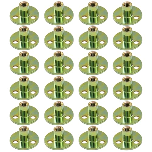 Hordion 24Pcs 5/16"-18 Carbon Steel T Nuts, Round Base Plate Nut 5/16"-18, 24pcs