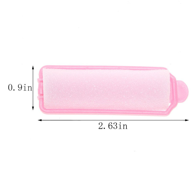 SUMAJU Soft Sponge Hair Rollers 12 Pack, Overnight Curlers, Pink | Plastic and Soft Sponge, Heatless Styling, for Curls and Waves, Easy Overnight Use, DIY Hair Curling Tool