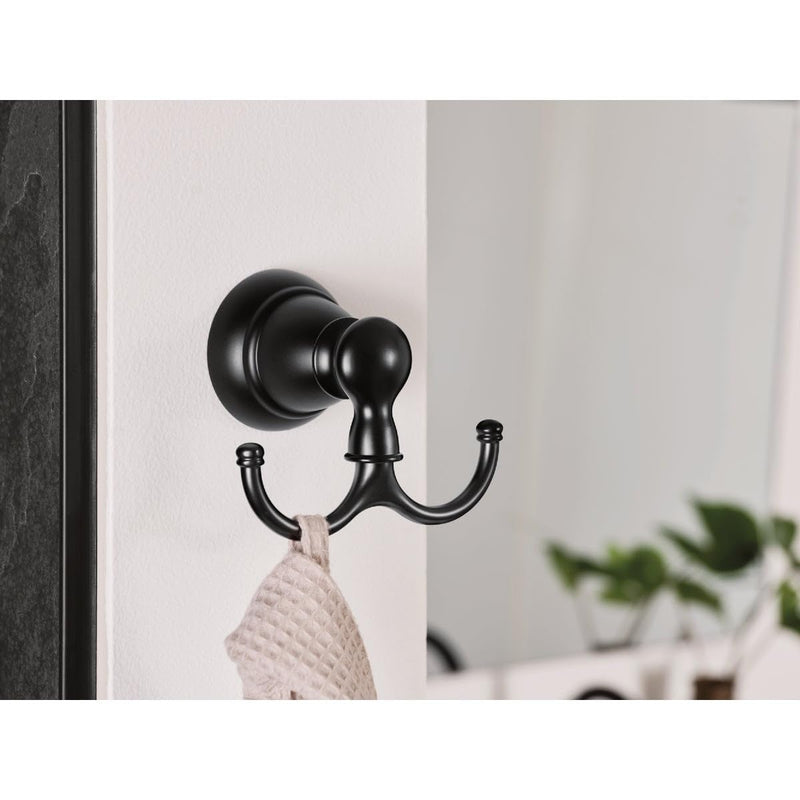 Banbury Double Robe Hook in Matte Black 1