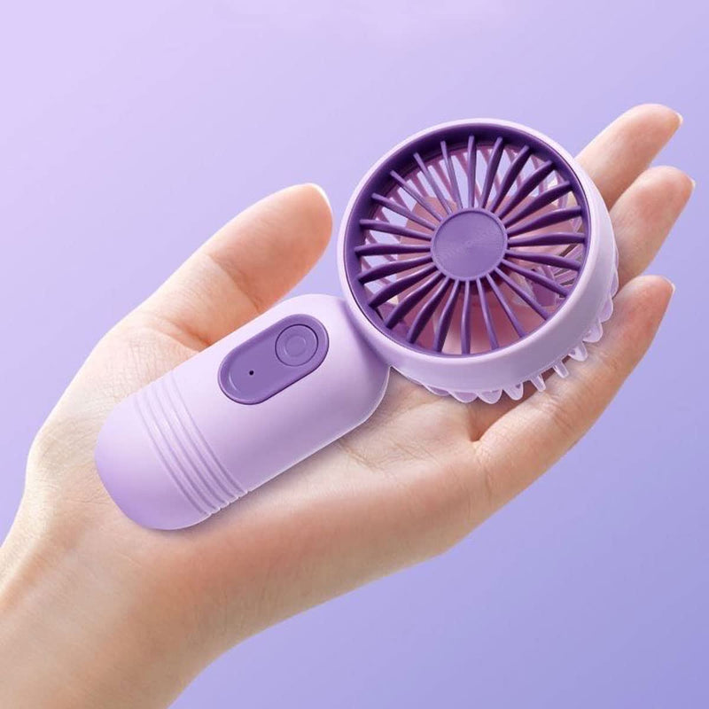  [AUSTRALIA] - VanSmaGo [Portable Mini Fan 2-pack Handheld Personal Small Fan with 3-speed for Travel, USB Rechargeable Battery Operated Eyelash Fan, Black&Pink Black & Pink