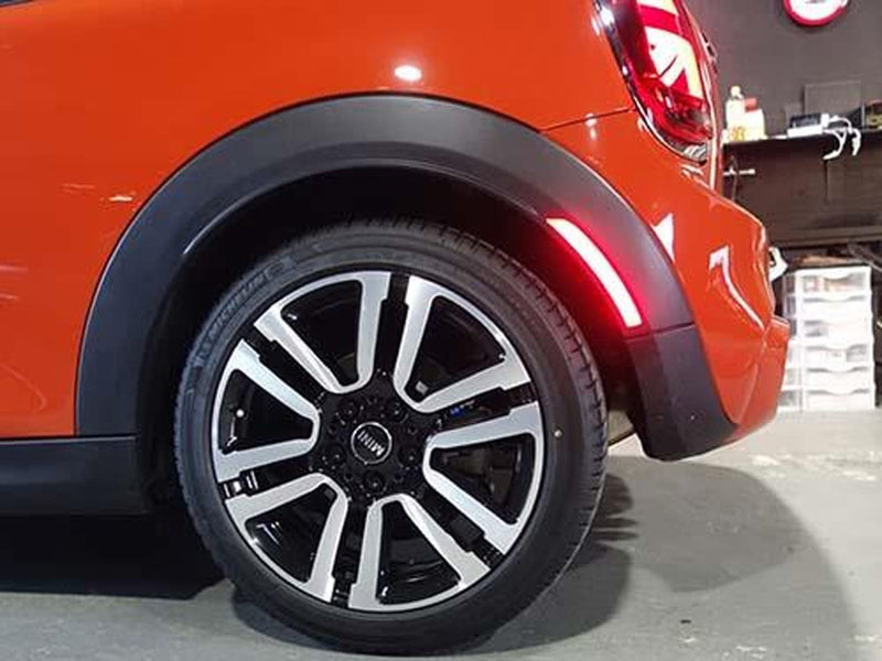 iJDMTOY OE-Spec Red Lens Full LED Rear Side Marker Light Assemblies Compatible With 2007-2013/14 MINI Cooper R55 R56 R57 R58 R59 R60 R61, Replace OEM Red Incandescent Sidemarker Lamps Red Lens Red LED