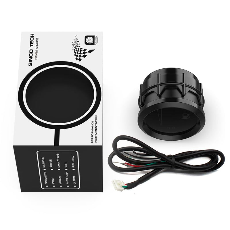 12V Universal 2" 52mm Fuel Level Gauge Auto Car Meter White LED Light (Fuel Gauge) Fuel Gauge