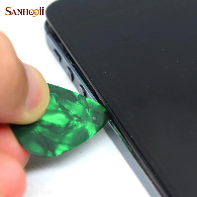 300pcs Triangle Guitar Picks Mobile Phone Repair Tools Kit Tablet Laptop Smartphone Disassemble Teardown Opener Repairing Opening Tool (Green) Green