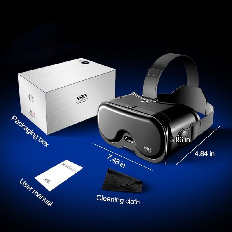 Vr Headset for Phone, Lightweight Virtual Reality Headset for Horizontal Buckle Lock Design, Virtual Reality Glasses for Home Entertainment Travel Gaming Office Break and Daily Use