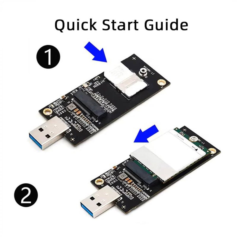 NFHK NGFF M.2 Key-B WWAN to USB 3.0 Adapter Riser Card w SIM Slot for 3G/4G/5G LTE Wireless Module Modem Card B-Key LTE to USB3.0