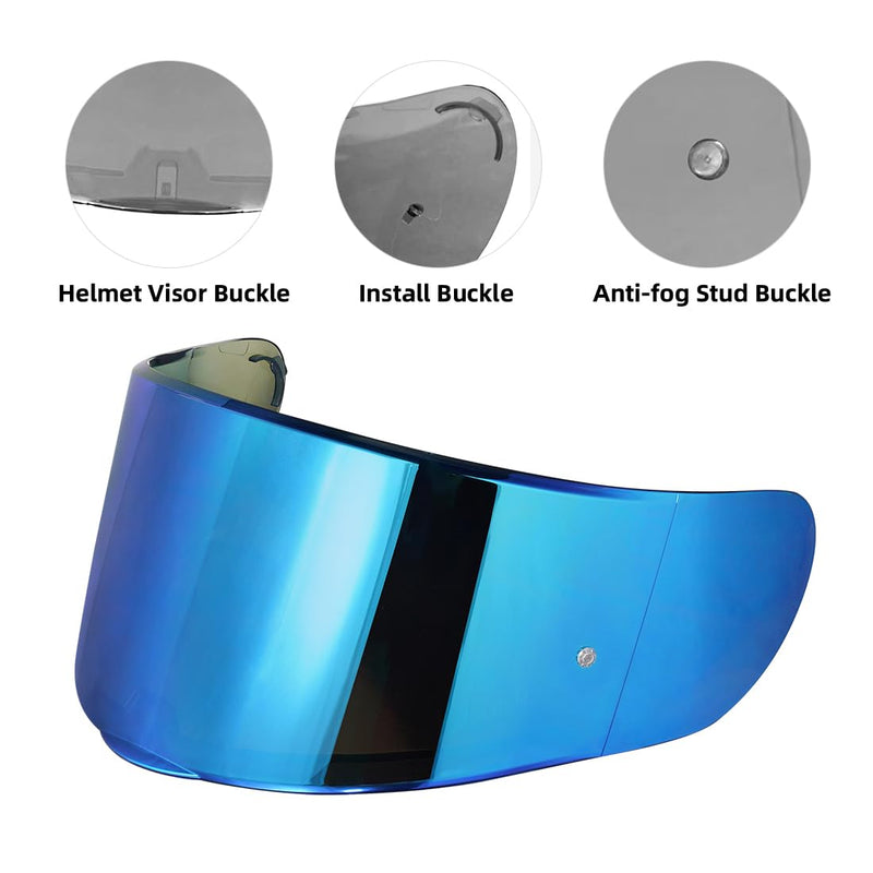 Helmet Visor Shield For SEDICI Strada II and For Strada 3 Motorcycle Helmets visor For FT2 VECTOR Helmets (Chrome Blue) Chrome Blue