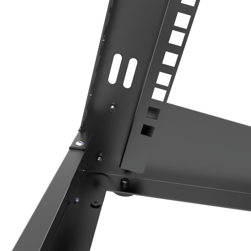 JINGCHENGMEI 6U Desktop Network Rack 19 inches Small Open Frame Rack 2 Post Free-Standing Tabletop Rack for Patch Panel, Data, AV, IT,Studio or Computer Equipment (6U)