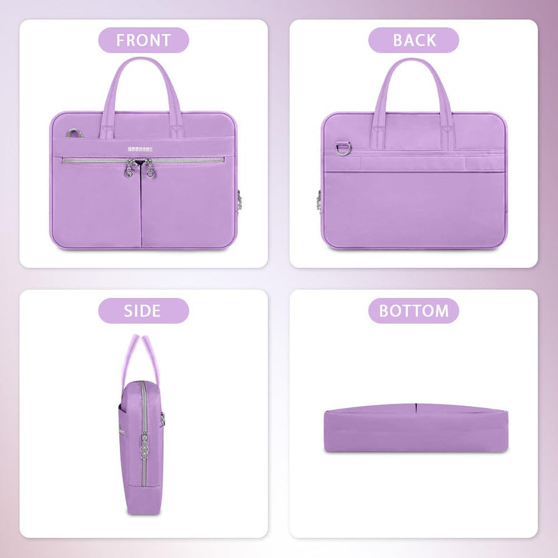 Ferkurn Laptop Bag Case Women Men Computer Bag for MacBook/HP/LG/Dell/ASUS, Shoulder Strap Carrying Briefcase Messenger Bag, Purple, 17-17.3 Inch
