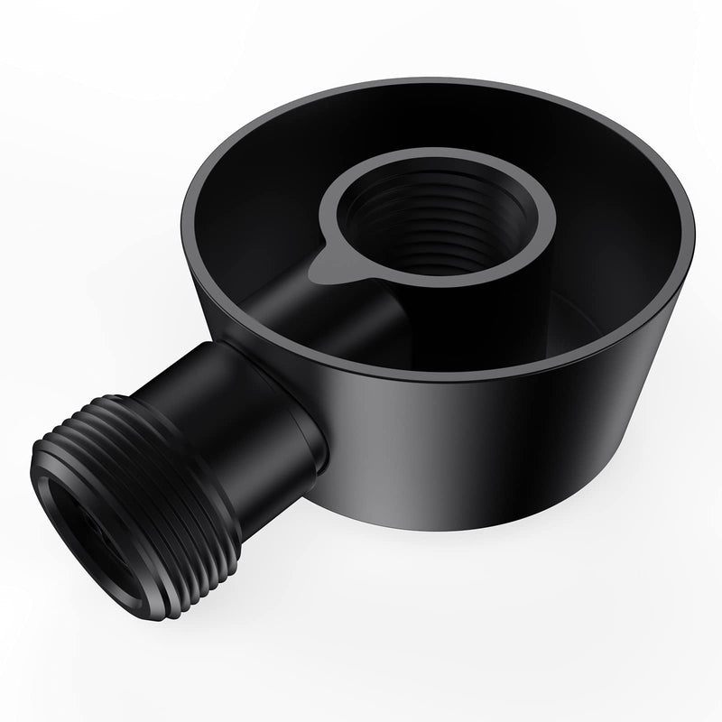 Wall Mounted Supply Elbow, Wall Elbow for Hand Shower, Solid Brass Round Wall Supply Elbow, Check Valve Included (Matte Black) Black,Brass