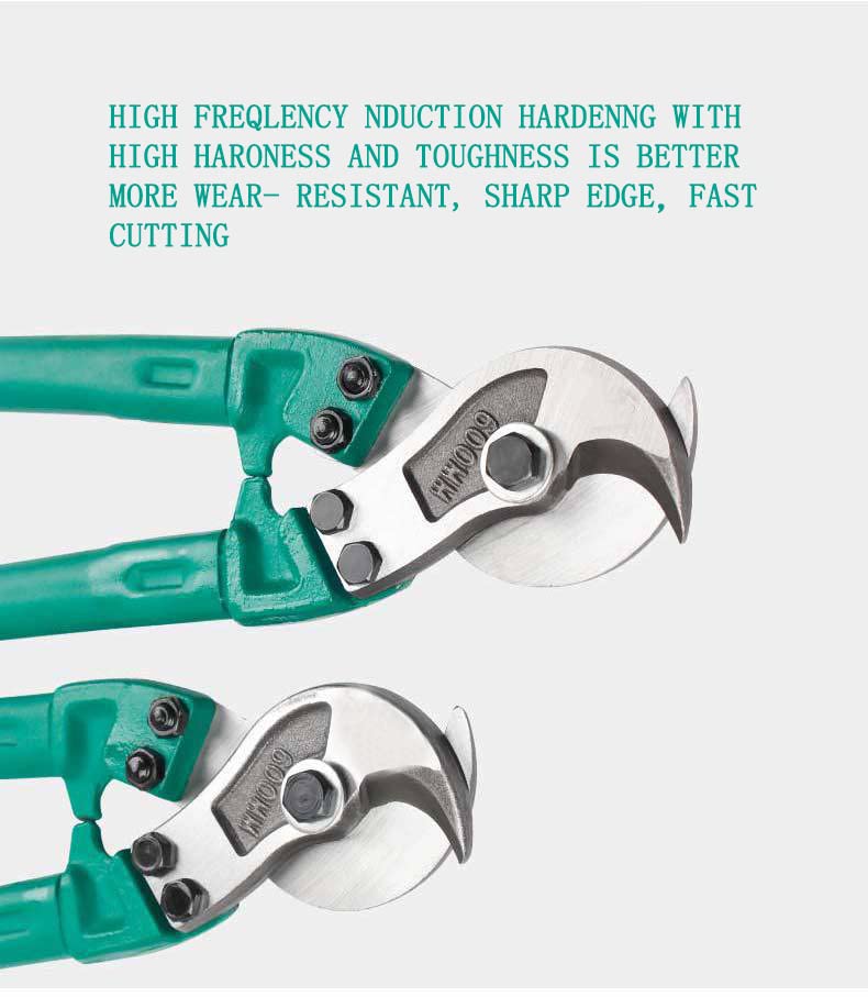 Steel Cable Cutters，24 Inch Stainless Steel Wire Rope Cutter Cuts Up to 3/8" for stainless steel rope, bike brake cable, railing cable (Green-24inch) Green-24inch