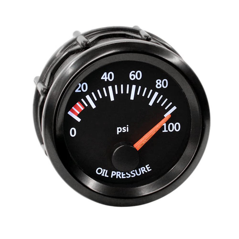 ESUPPORT Universal Car 52mm Pointer Oil Pressure Gauge Meter Kit Press PSI White LED Light Pointer Indicator Dail Display Electronic Oil Press Gauge PSI