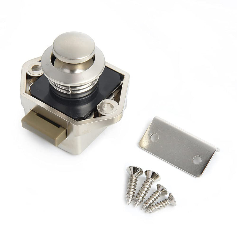 NAERDI 5 Pack RV Lock Push Button Latch Lock Keyless Cabinet Lock Drawer Knobs Pearl Nickel 2cm/0.79in Mounting Hole