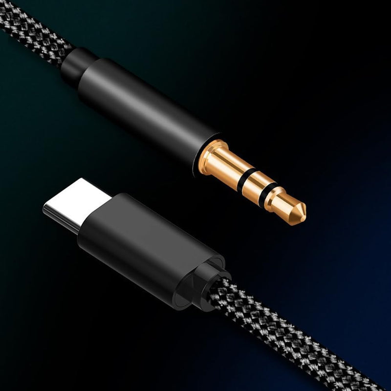3.5mm 1/8" TRS Male to USB Type-C Adapter Cable Nylon Braided Digital-to-Analog Converter Transmits Mono or Stereo Audio Connects Smartphone,Tablet to Headphone,Car Speaker,Amplifier,Home Audio System