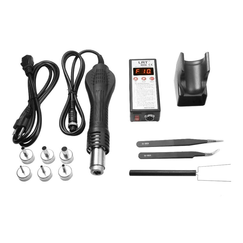 LRT 8858 Hot Air Rework Station, Digital Heat Gun for SMD Repair | Smart Sleep Mode / Auto Cooling Protection / Airflow Adjustment / Anti-Static Safety / Compact Space-Saving /