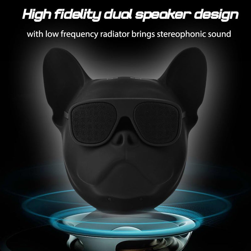 PUSOKEI Wireless French Bulldog Mini Outdoor Portable Speaker with Stereo Super Bass, Personalized Cool Speaker for Home Party, Cafe, Bar