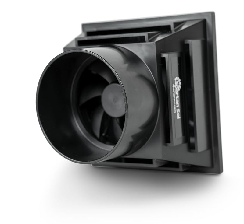 Solar Ventilation Fan - Universal Fit for 3” and 4” Pipes - Portable Exhaust Fan For Porta Potty, Sheds, Dog Houses, Green Houses - Compact size 6”x6”x4.5”