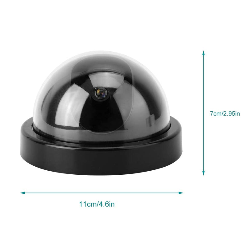 4pcs Dome Simulation Camera Fake CCTV Dummy with Flashing Led Light for Homes & Business Powered by 2"AA Batteries (Black) black