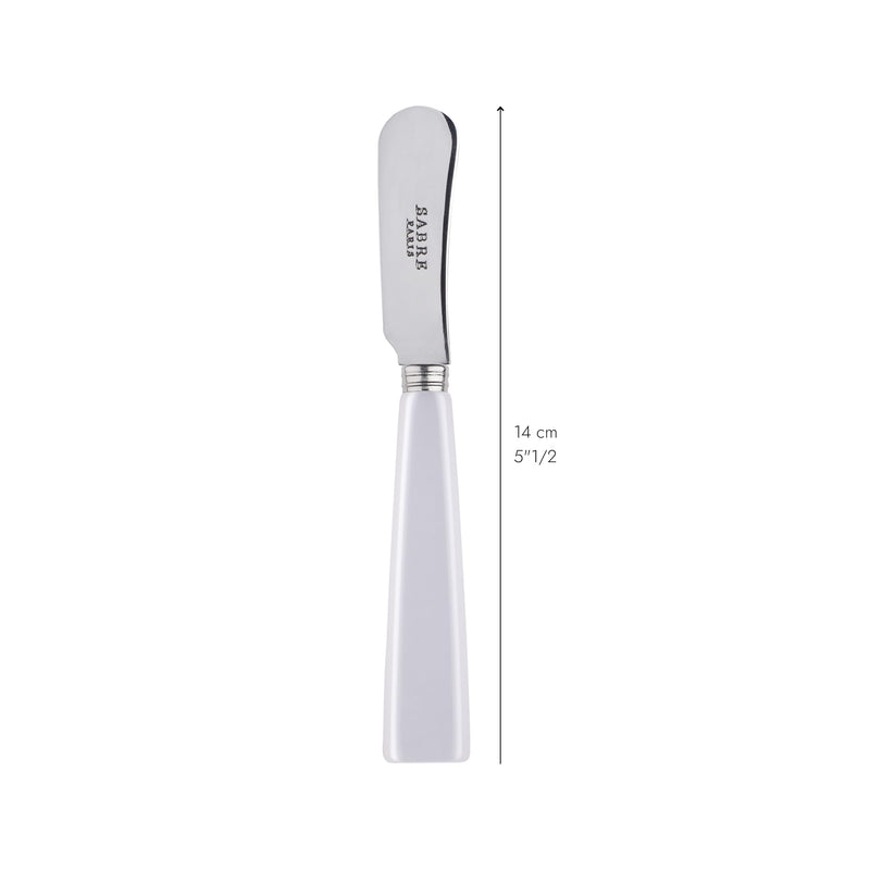 Sabre Paris - Set of 2 Spreader Knives 5.5 inches - Icône Collection - Perfect for Butter, Tapenades, Spreads - Stainless Steel & Acrylic - Dishwasher Safe - White