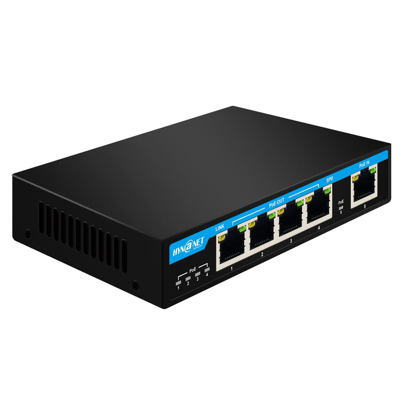 PX204 4 Port Gigabit PoE Extender with IEEE802.3af/at/bt Standard 1 Port 90W in 4 Port 30W Out PoE Repeater for Camera,VOIP PX204