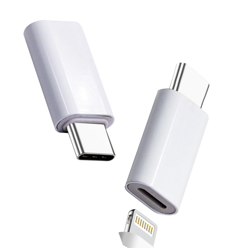 for Lightning Female to USB C Male Adapter, for Lighting to USB C Adapter Charging for iPhone 15/15 Pro/15 Pro Max/15 Plus,iPad Air, Samsung, Support Data Transfer and Charging(2Pack) White