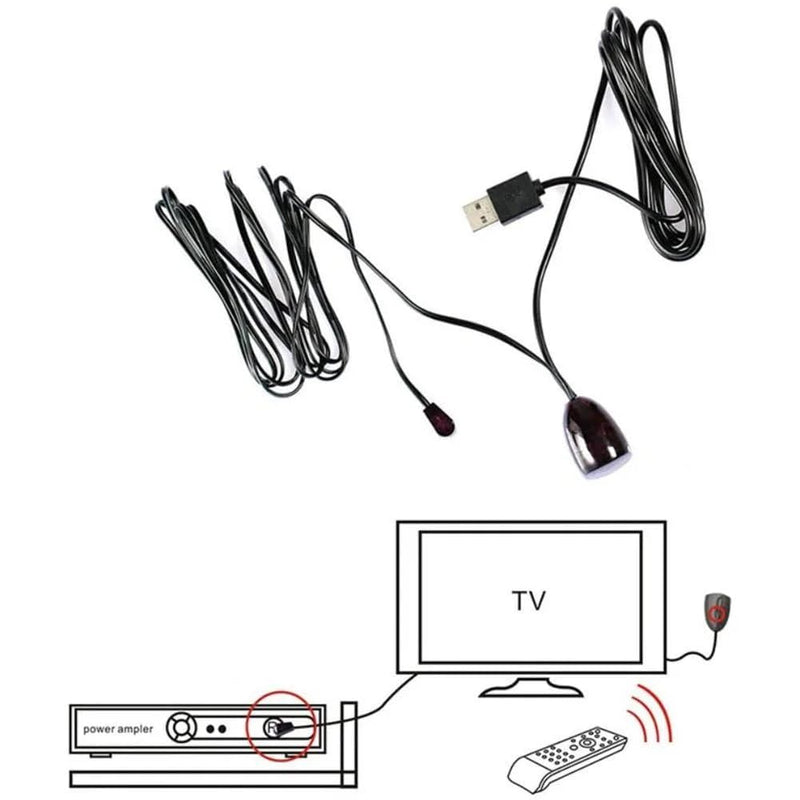 Hididi IR Repeater Transmitter Kit 10FT Signal Range,USB to IR Receiver Cable 10FT Infrared Remote Control Extender Cable 2m Infrared Receiver USB Adapter Applies to Control Devices 2m with Lights