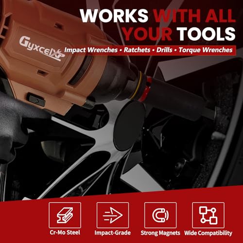 Upgraded Low Profile Impact Socket Adapter Set for Tight Spaces, Cr-Mo,4PC