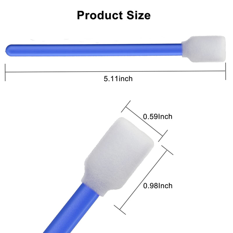 (300 PCS) 5.11" Square Rectangle Foam Cleaning Swab Sticks(Two Color) | 150 PCS Orange+150 PCS Blue 150 Blue+150 Orange