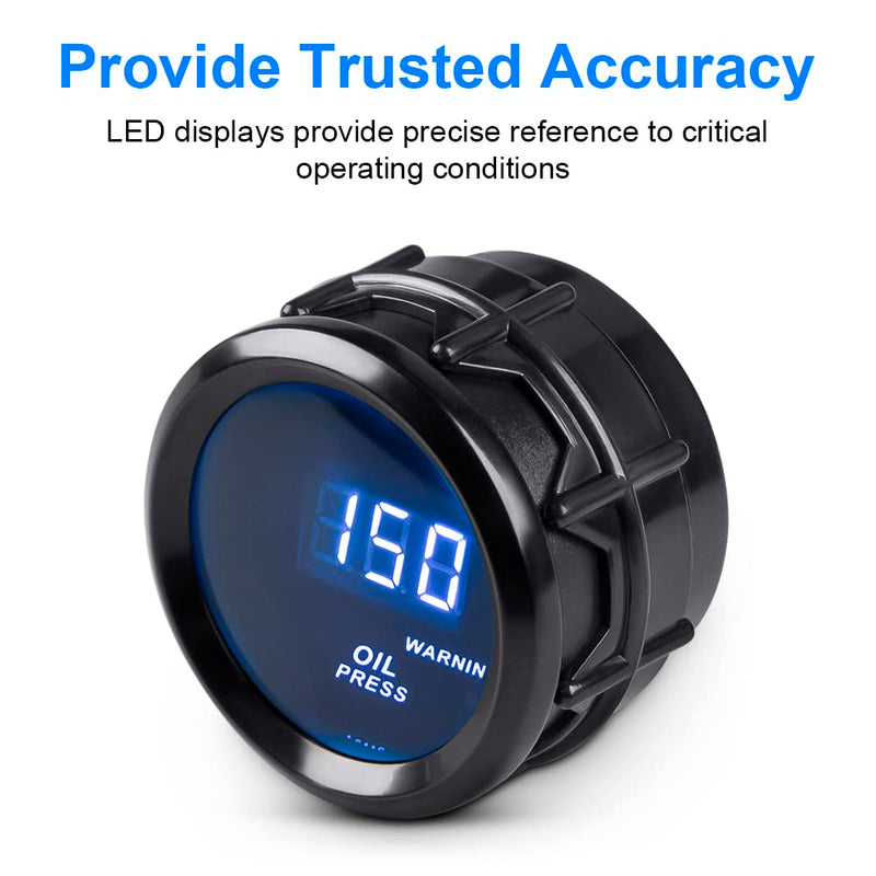WATERWICH Oil Pressure Gauge 0-150 PSI DC12V Press Gauge Meter Kit 2inches 52mm for Car Truck Vehicle Automotive