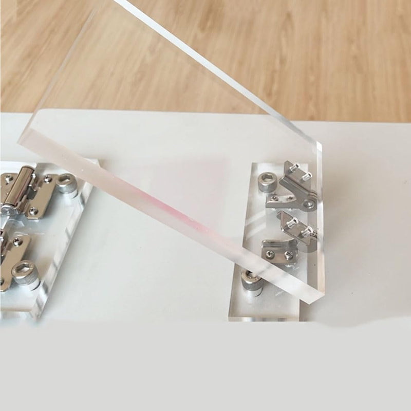 Torque 2.0 N.M, Torque Shaft Hinge Small Metal Damper，Stop at Will，for Folding Table, Windows, Doors, Wardrobe，Cabinets ，Boxes ， Flip Hinge with Adjustable Damping，1 Pair （L+R）, Silver