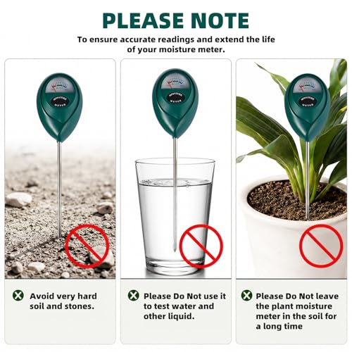 2 Pack 40cm Soil Moisture Meter, High Precision Garden Plant Moisture Meter