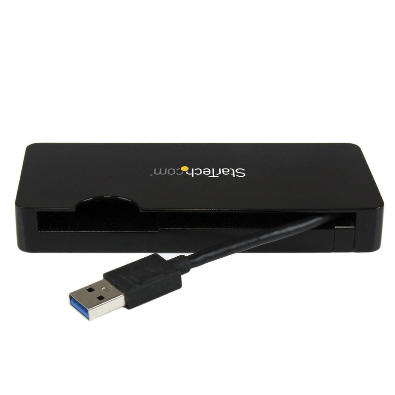 StarTech.com USB 3.0 to HDMI or VGA Adapter Dock - USB 3.0 Mini Docking Station w/ USB, GbE Ports - Portable Universal Laptop Travel Hub (USB3SMDOCKHV) , Black 1x USB-A 3.0 | HDMI, VGA