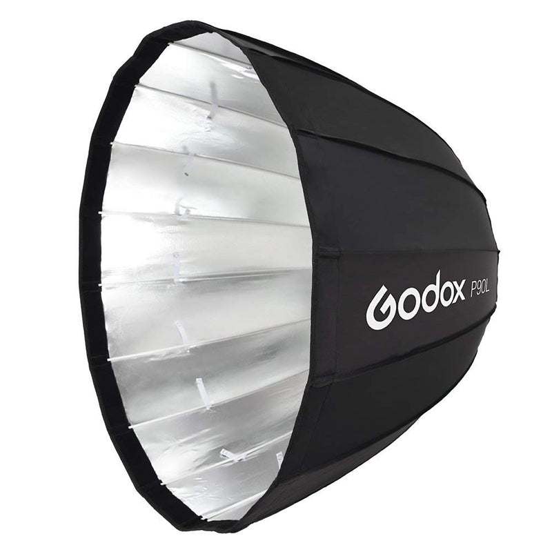 Godox P90L 90cm 35.5 inch Portable Deep Parabolic Softbox Bowens Mount Studio Flash Reflector Photo Studio Softbox for Studio Flash SK400II DP600II DP400II DE300 DE400 and Outdoor Flash AD600 AD600BM