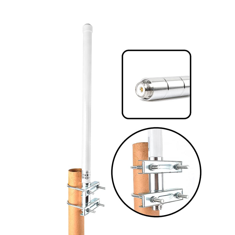 VHF Fiberglass Ham Radio Antenna, 17” 136-174mhz Base Antenna SO239 Connector for Mobile Transceiver Device Repeater, Scanners, Marine VHF Radios