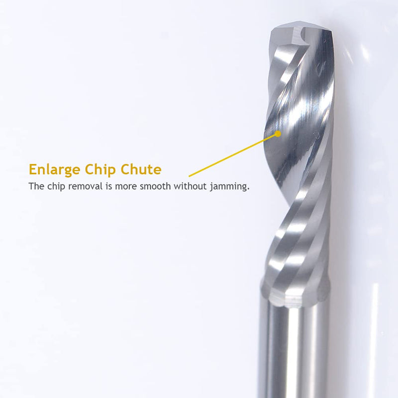 1/8Inch Shank,Single Flute (O Flute) Up Cut Spiral Router Bits End Mill Cutter, 1/8 inch Cutting Diameter, 0.87 inch Cutting Length,1.77 Inch OVL for Acrylic PVC MDF Plastic 3.175x3.175x22mm