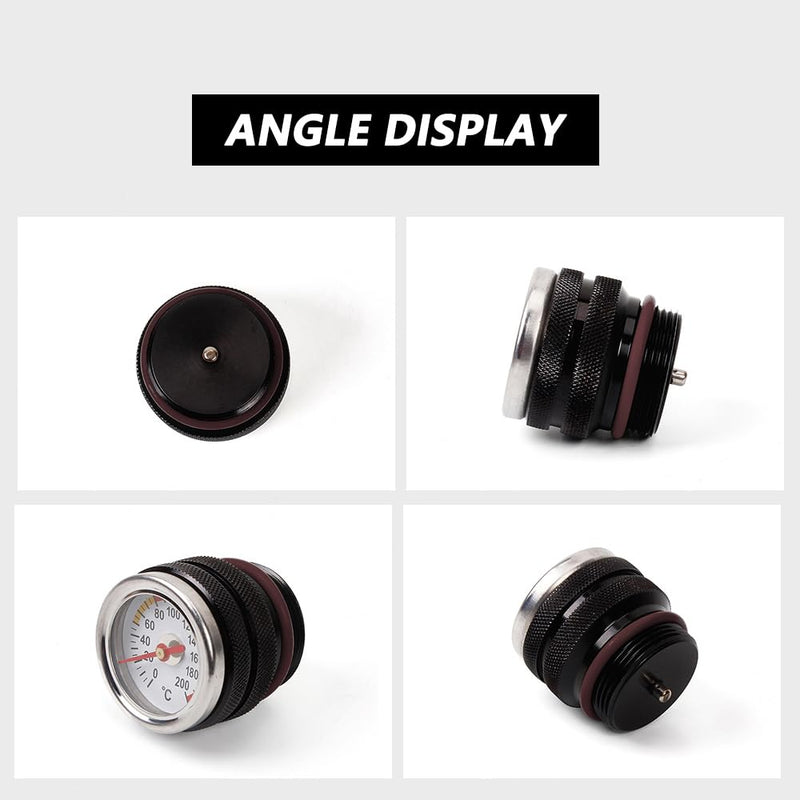 Oil Temperature Gauge M30x1.5 Thread Motorcycle Temperature Gauge 0-200℃ Oil Thermometer for Kawasaki W650 W400 W80 1987-1998, Black