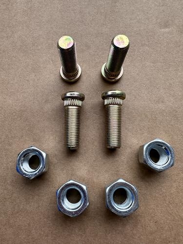 4PCS Front Wheel Bolt Lug Studs 103477901 & Lug Nuts Compatible with Club Car DS Golf Cart Gas Electric 1982-up & Carryall, 2004-2024 Club car Precedent