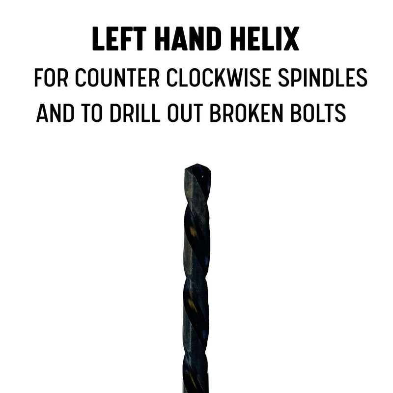 Drill America 13 Piece Left Hand High Speed Steel Drill Bit Set (1/16" - 1/4" x 64ths), DWDLH Series 13 Piece Set