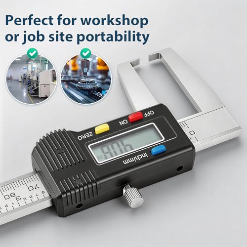 External Groove Digital Caliper 6'', 1mm Ultra-Thin Flat Tips