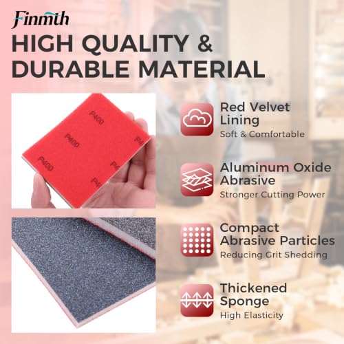 36Pcs Sanding Sponge Set Wet & Dry Sponge Sanding Blocks 80-400 Grit 3x4 in